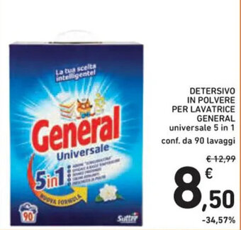 Spazio Conad DETERSIVO IN POLVERE PER LAVATRICE GENERAL universale 5 in 1 conf. da 90 lavaggi offerta