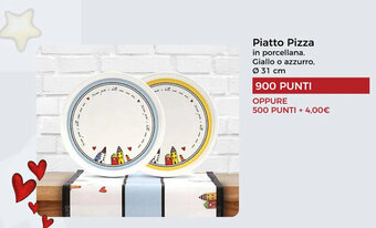 Coop Piatto Pizza in porcellana. Giallo o azzurro, Ø 31 cm offerta