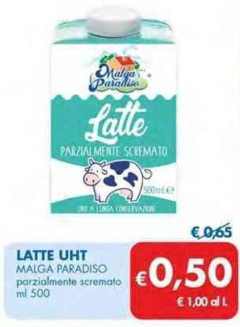 MD Discount LATTE UHT MALGA PARADISO parzialmente scremato ml 500 offerta