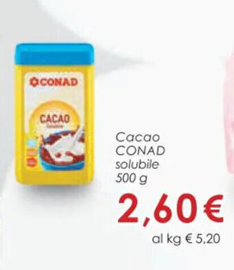 Spazio Conad Cacao CONAD solubile 500 g offerta