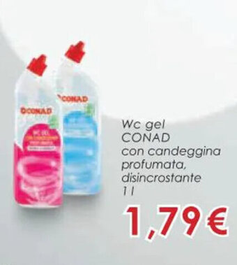 Spazio Conad Wc gel CONAD con candeggina profumata, disincrostante 1 l offerta