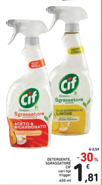 Spazio Conad DETERGENTE, SGRASSATORE CIF vari tipi trigger 650 ml offerta