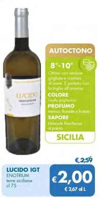 MD Discount LUCIDO IGT ENOTRIUM terre siciliane cl 75 offerta