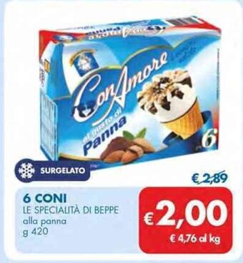 MD Discount 6 CONI LE SPECIALITÀ DI BEPPE alla panna g 420 offerta
