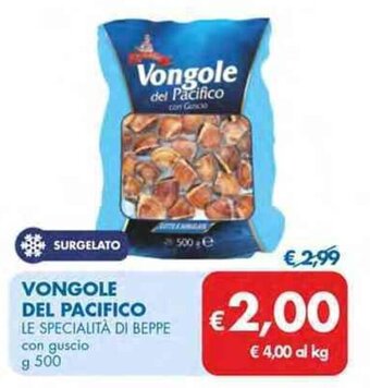 VONGOLE DEL PACIFICO LE SPECIALITÀ DI BEPPE con guscio g 500
