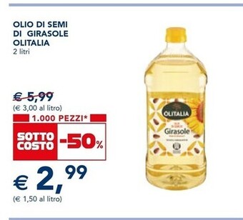 Esselunga Olitalia olio di semi di girasole offerta