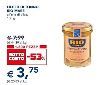 Esselunga Rio mare filetti di tonno offerta