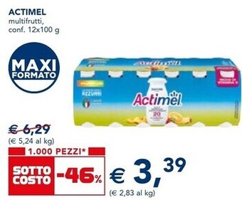Esselunga Actimel multifrutti offerta