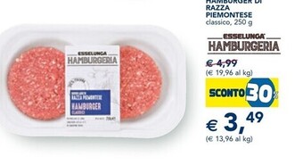 Esselunga Hamburger di razza piemontese offerta