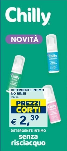 Esselunga Chilly detergente intimo no rinse offerta