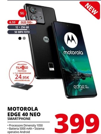 Motorola edge 40 neo 16,6 cm (6.55) doppia sim android 13 5g usb tipo-c 12 gb 256 gb 5000 mah nero