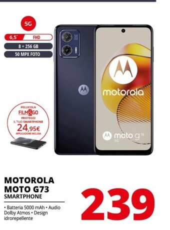 Comet Motorola moto g73 16,5 cm (6.5) doppia sim android 13 5g usb tipo-c 8 gb 256 gb 5000 mah blu offerta