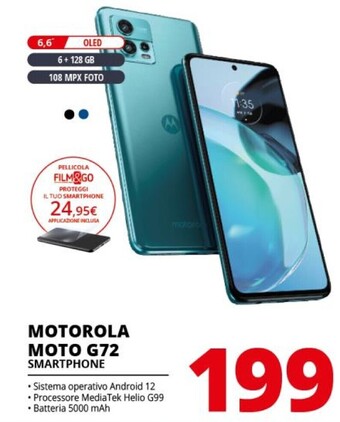 Comet Motorola moto g 72 16,6 cm (6.55) doppia sim android 12 4g usb tipo-c 6 gb 128 gb 5000 mah blu offerta