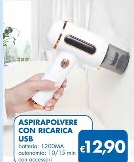 Aspirapolvere con ricarica usb