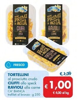 MD Discount Ca' bianca tortellini/ciuffi/ravioli offerta