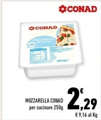 Conad Margherita Conad mozzarella offerta