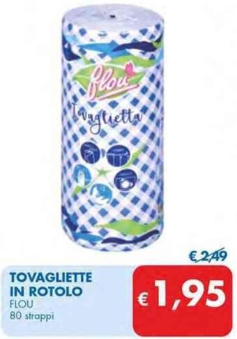 MD Discount TOVAGLIETTE IN ROTOLO FLOU 80 strappi offerta