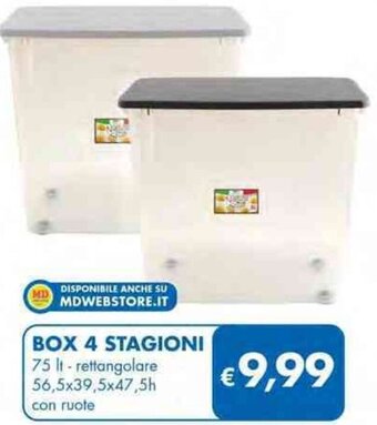 MD Discount BOX 4 STAGIONI 75 It - rettangolare 56,5x39,5x47,5h con ruote offerta