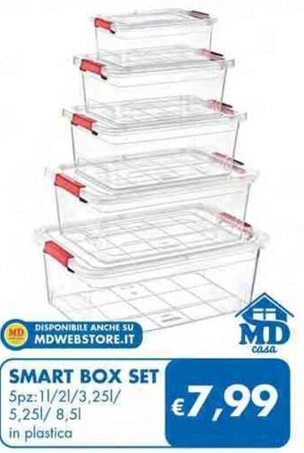 SMART BOX SET 5pz: 11/21/3,251/ 5,251/ 8,51 in plastica