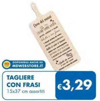 MD Discount TAGLIERE CON FRASI 15x37 cm assortiti offerta