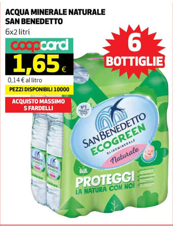 ACQUA MINERALE NATURALE SAN BENEDETTO 6x2 litri