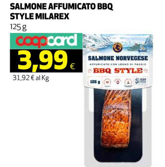Coop SALMONE AFFUMICATO BBQ STYLE MILAREX 125 g offerta