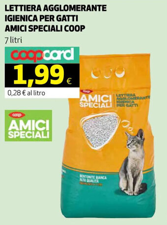 Coop LETTIERA AGGLOMERANTE IGIENICA PER GATTI AMICI SPECIALI COOP 7 litri offerta