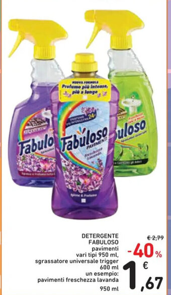 Spazio Conad DETERGENTE FABULOSO pavimenti 950 ml/650 ml offerta