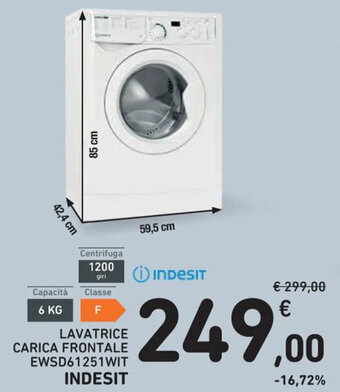 Spazio Conad LAVATRICE CARICA FRONTALE EWSD61251 WIT INDESIT offerta