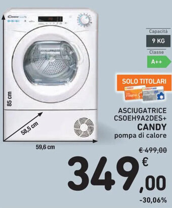Spazio Conad ASCIUGATRICE CSOEH9A2DES+ CANDY offerta