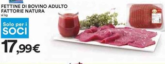 Coop FETTINE DI BOVINO ADULTO FATTORIE NATURA al kg offerta