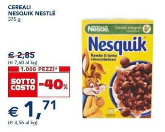 Esselunga CEREALI NESQUIK NESTLÉ 375 g offerta