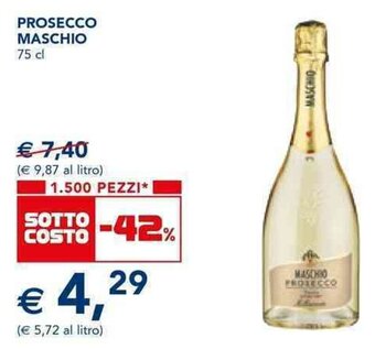 Esselunga PROSECCO MASCHIO 75 cl offerta