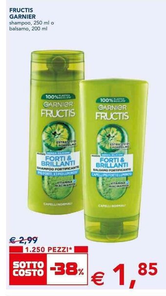 Esselunga FRUCTIS GARNIER shampoo, 250 ml o balsamo, 200 ml offerta