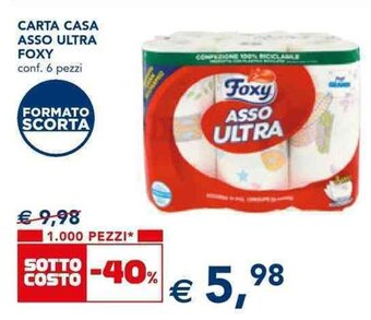 Esselunga CARTA CASA ASSO ULTRA FOXY conf. 6 pezzi offerta