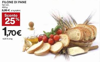 Coop FILONE DI PANE tipi vari, 400 g offerta