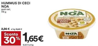 Coop HUMMUS DI CECI NOA gusti vari, 175 g offerta