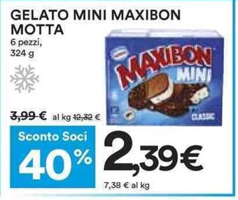 Coop GELATO MINI MAXIBON MOTTA 6 pezzi, 324 g offerta