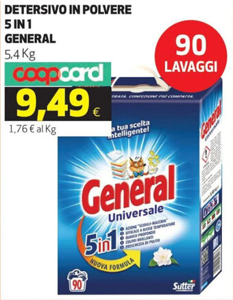 Ipercoop DETERSIVO IN POLVERE 5 IN 1 GENERAL 5,g kg offerta