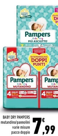 Conad Margherita Pampers baby dry offerta