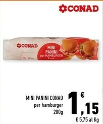 Conad Margherita Conad mini panini offerta