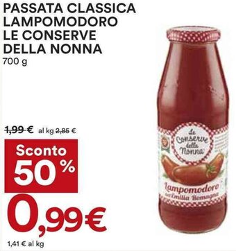 Coop PASSATA CLASSICA LAMPOMODORO LE CONSERVE DELLA NONNA 700 g offerta