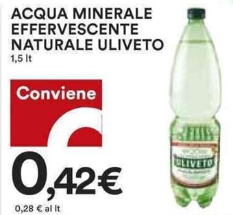 Coop ACQUA MINERALE EFFERVESCENTE NATURALE ULIVETO 1,5 lt offerta