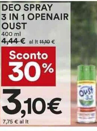 Coop DEO SPRAY 3 IN 1 OPENAIR OUST 400 ml offerta