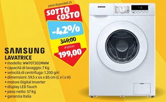 ALDI SAMSUNG LAVATRICE offerta