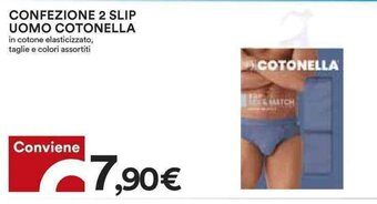 Coop CONFEZIONE 2 SLIP UOMO COTONELLA offerta