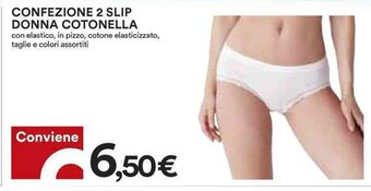 Coop CONFEZIONE 2 SLIP DONNA COTONELLA offerta