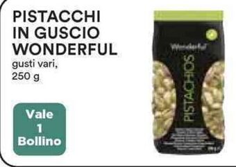 Coop PISTACCHI IN GUSCIO WONDERFUL gusti vari 250 g offerta