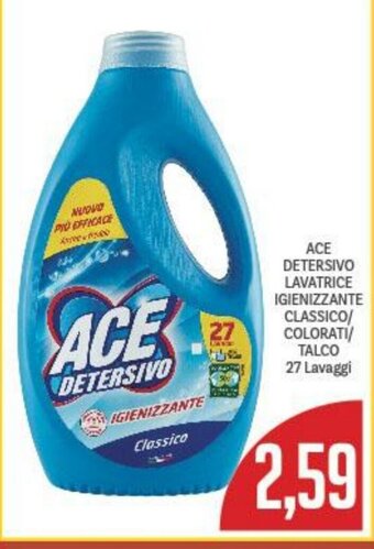 Supermercati Piccolo ACE DETERSIVO LAVATRICE IGIENIZZANTE CLASSICO/ COLORATI/ TALCO 27 Lavaggi offerta