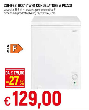 COMFEE' RCC141WH1 CONGELATORE A POZZO